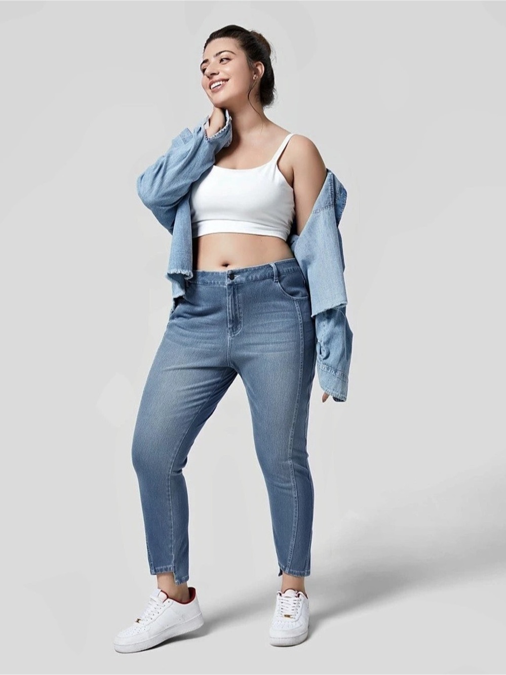 Halara Flex Mid Rise Zipper Pockets Casual Plus Size Skinny Jeans
